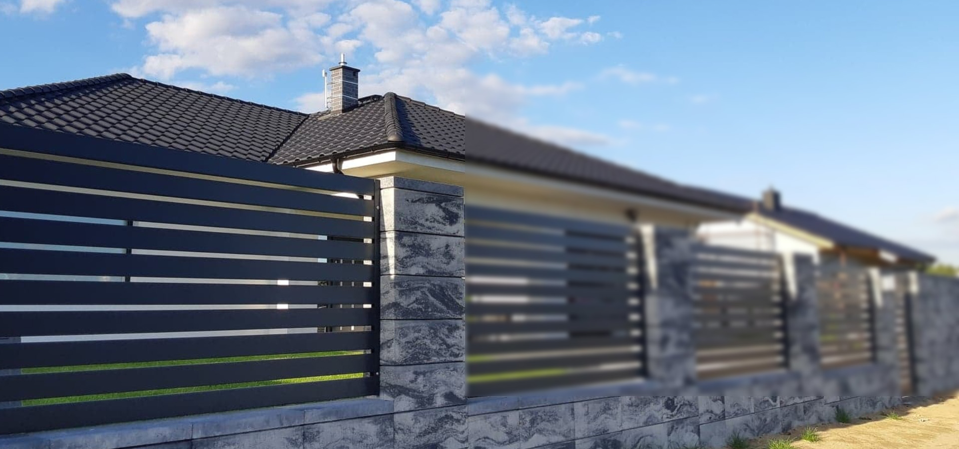 dom z drewnianymi elementami